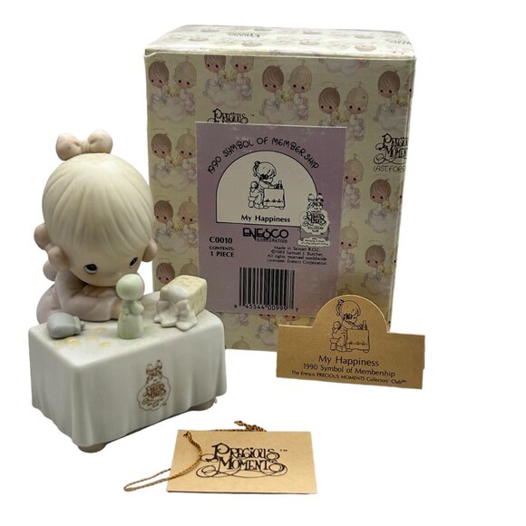 Precious Moments Symbol of Membership 'My Happiness' C0010 1990 Gift - Picture 2 of 11